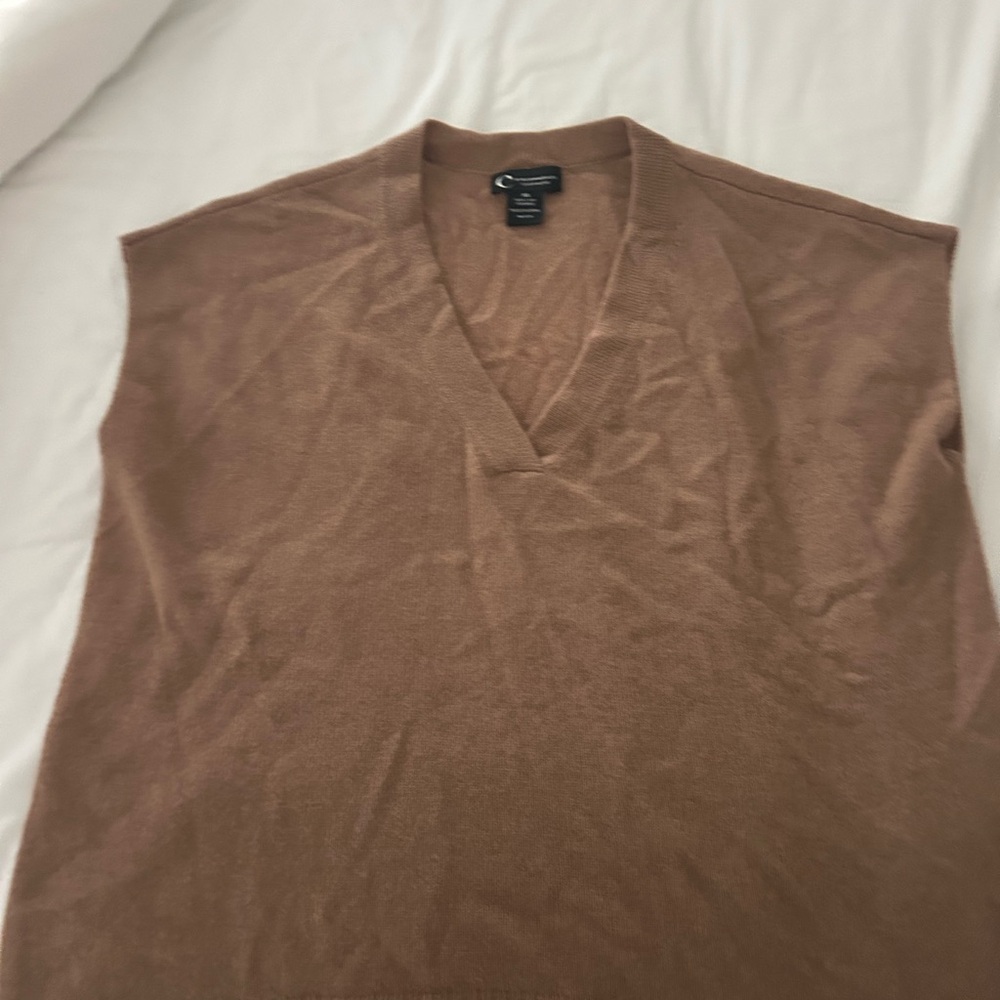 Brown V-Neck Sweater cashmere